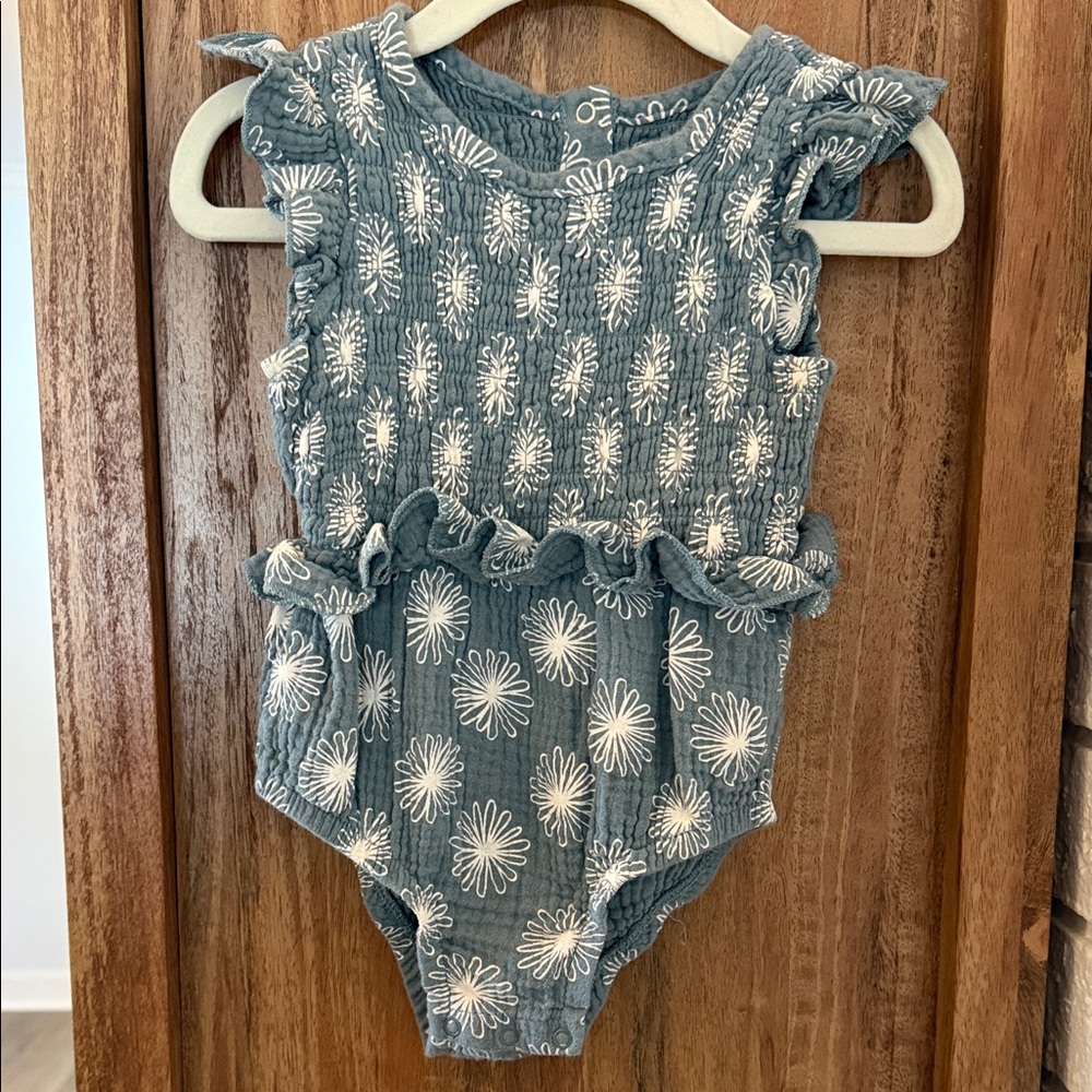 Floral Blue Kids One Piece